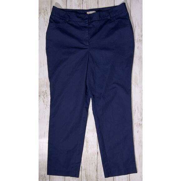 Dana Buchman Cotton Blend Navy Blue Pants Size 12 - Picture 1 of 6